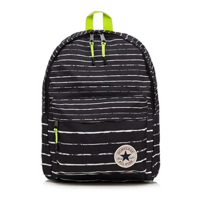 Boys' black 'All Star' striped print backpack